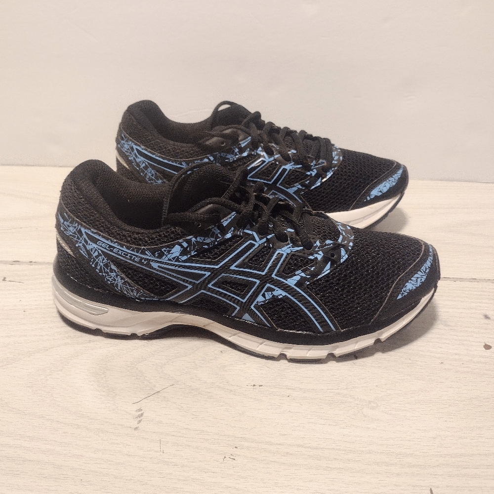 Asics Black and Light Blue Women’s Running Sneakers